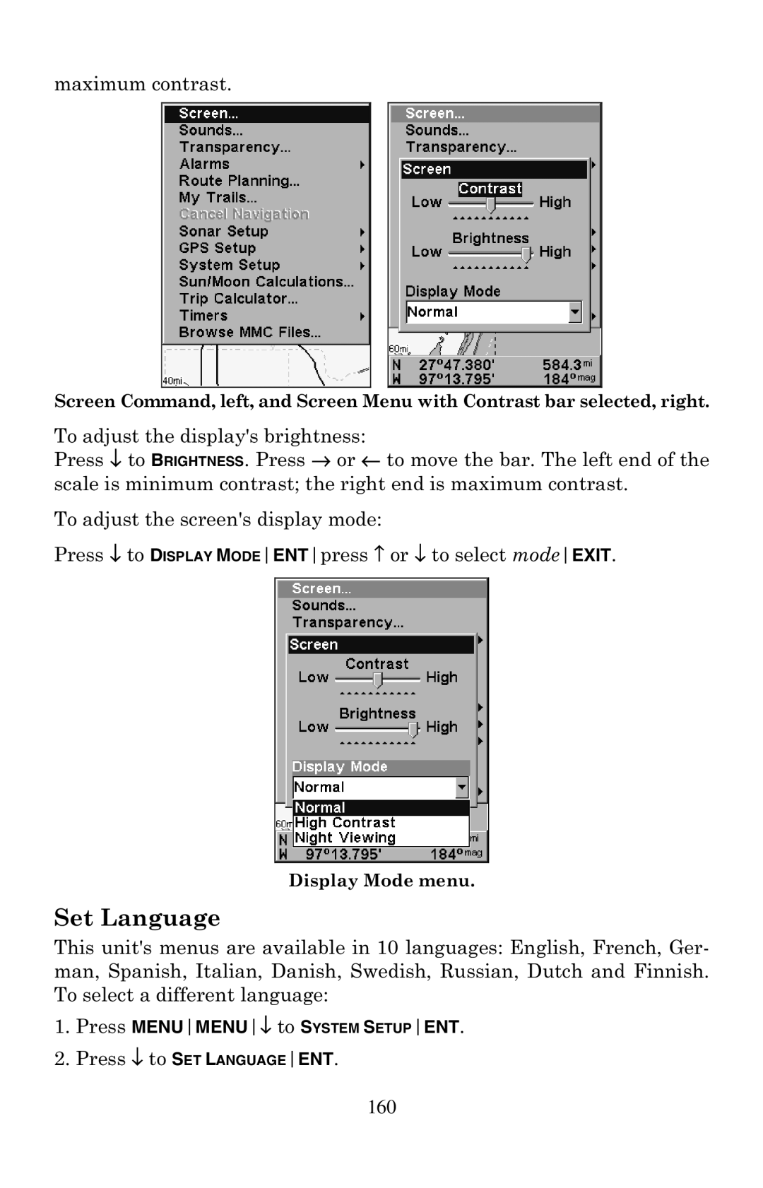 Eagle Electronics 500C manual Set Language 