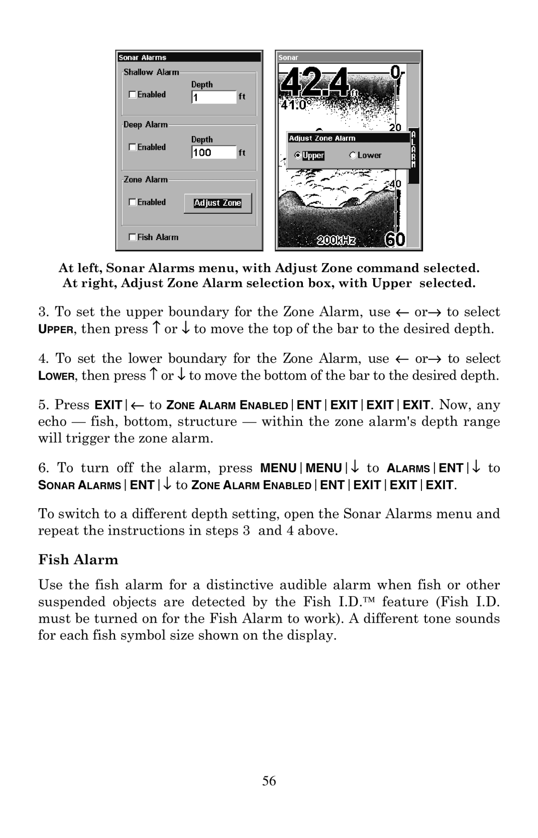 Eagle Electronics 500C manual Fish Alarm 