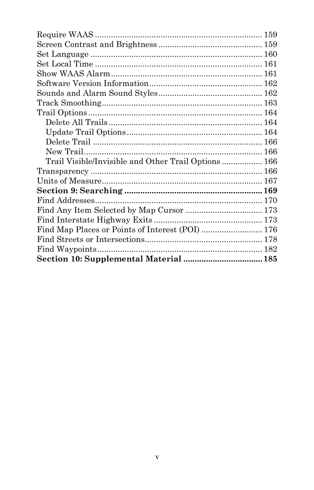 Eagle Electronics 500C manual Searching 169, Supplemental Material 185 