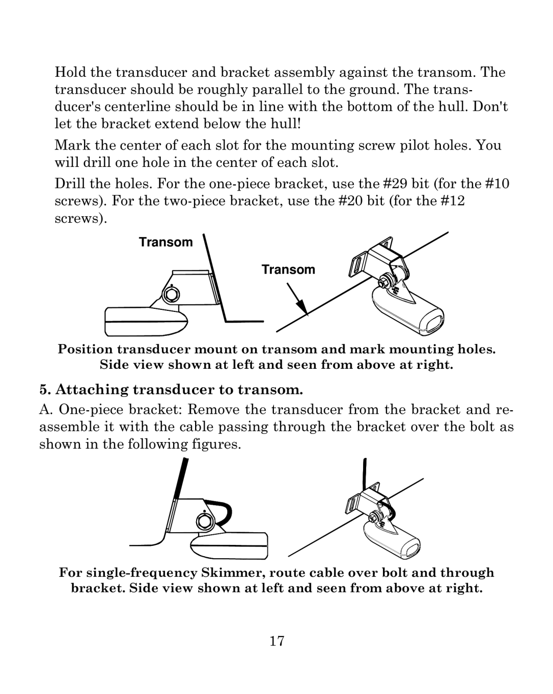 Eagle Electronics 500CDF manual Transom 