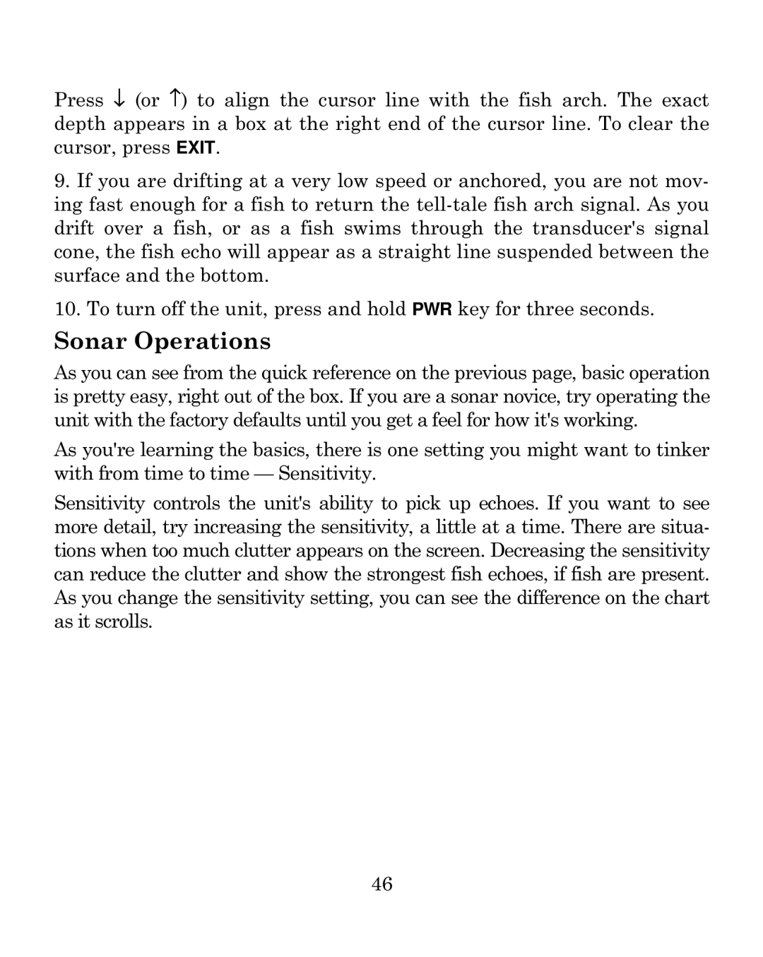 Eagle Electronics 500CDF manual Sonar Operations 