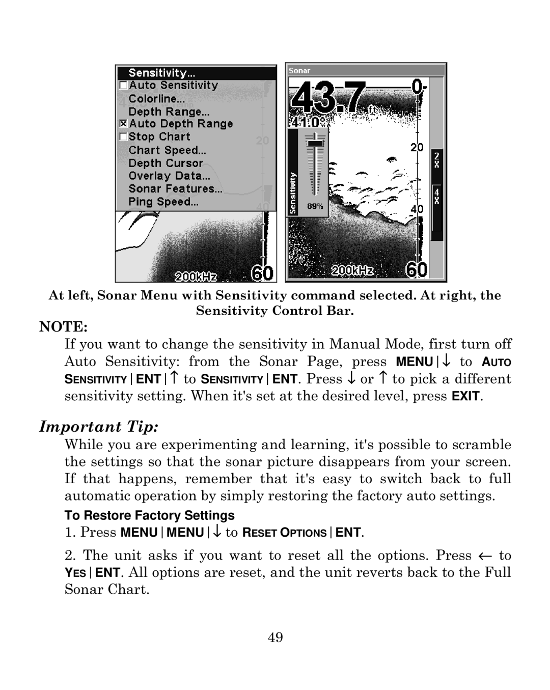 Eagle Electronics 500CDF manual Important Tip 