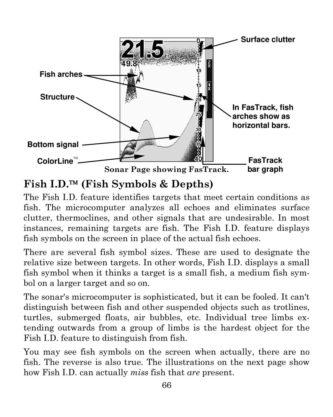 Eagle Electronics 500CDF manual Fish I.D. Fish Symbols & Depths 