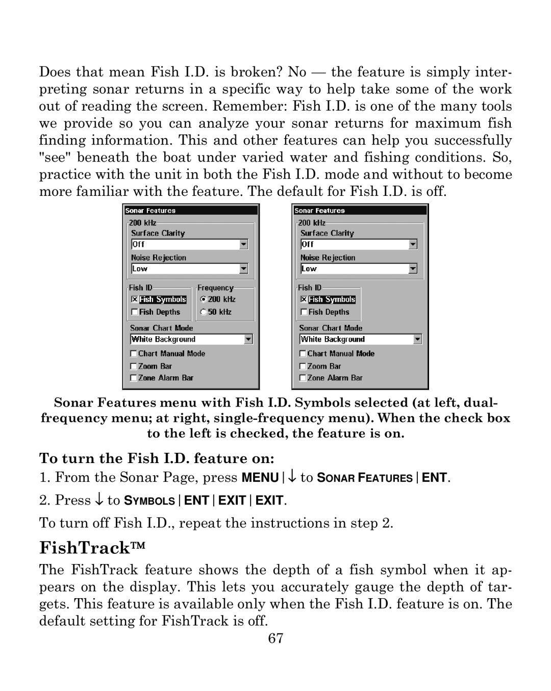 Eagle Electronics 500CDF manual FishTrack 