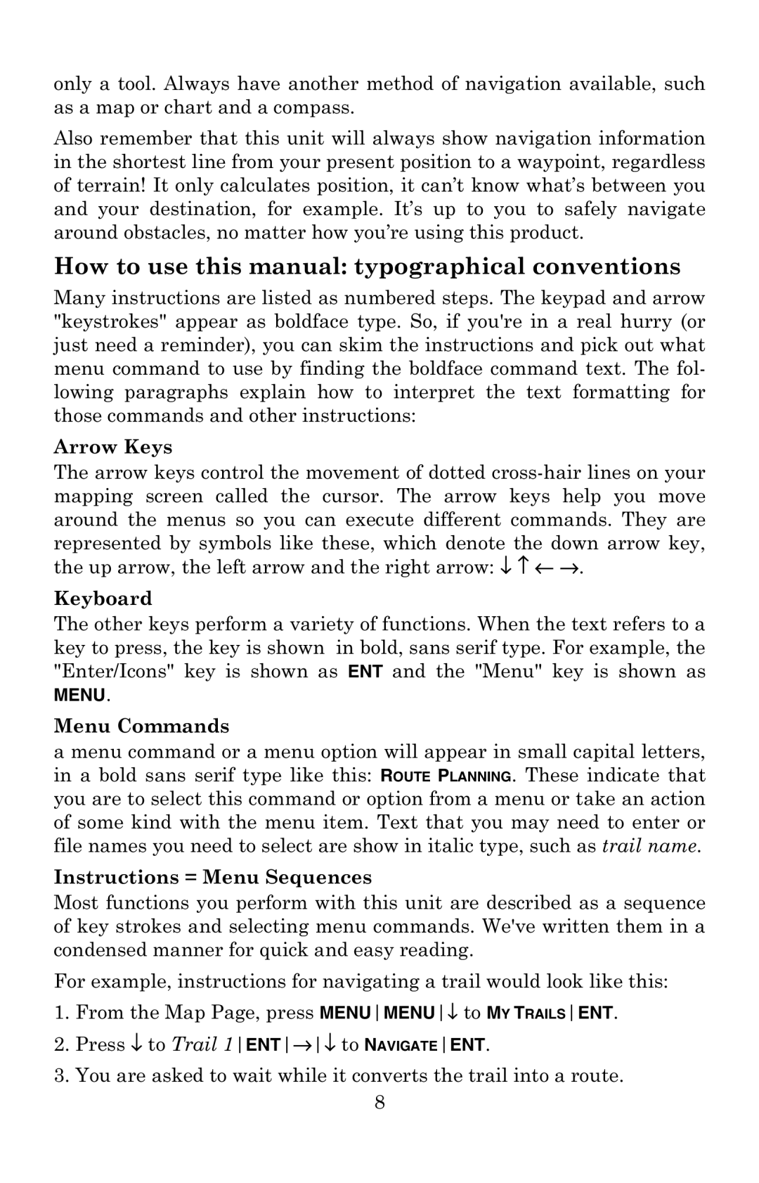 Eagle Electronics 502C How to use this manual typographical conventions 