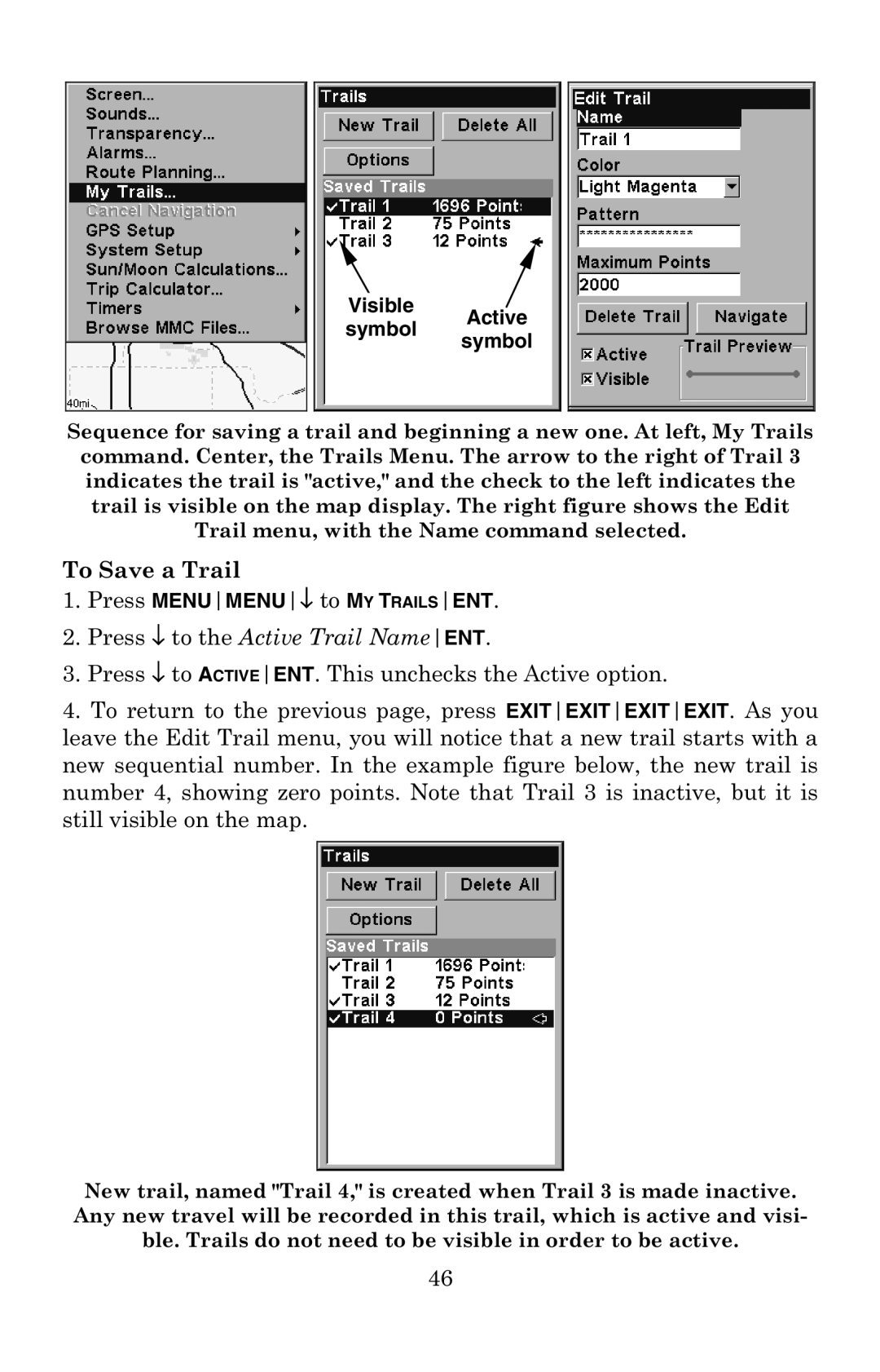 Eagle Electronics 502C manual To Save a Trail 