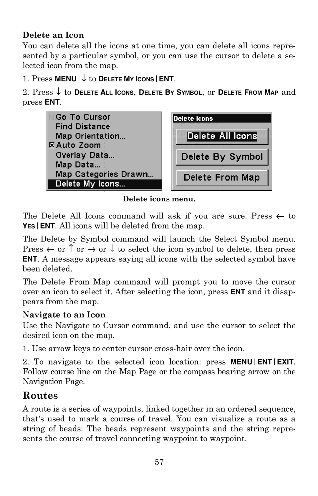 Eagle Electronics 502C manual Routes, Press ENT 