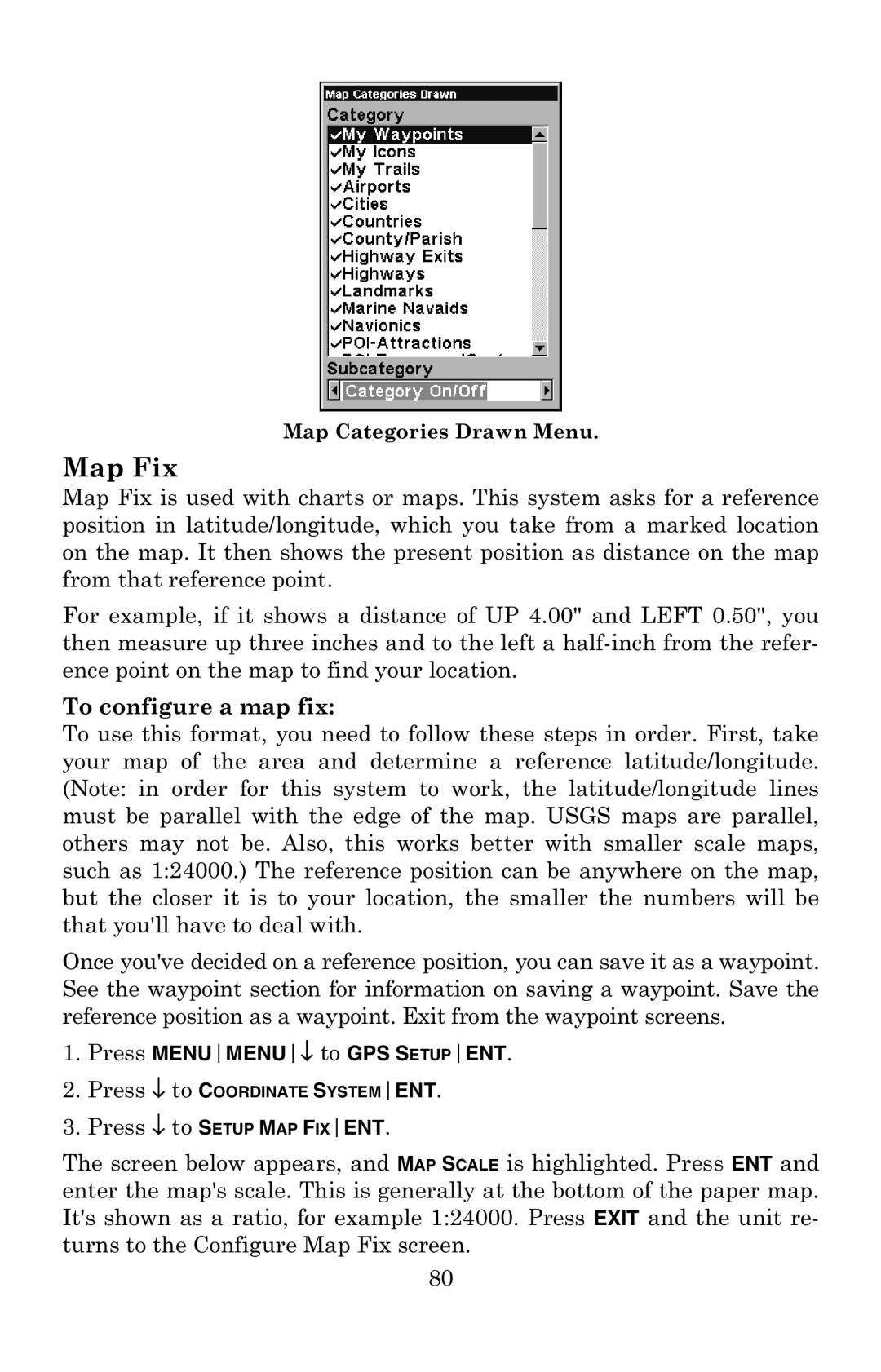 Eagle Electronics 502C manual Map Fix 