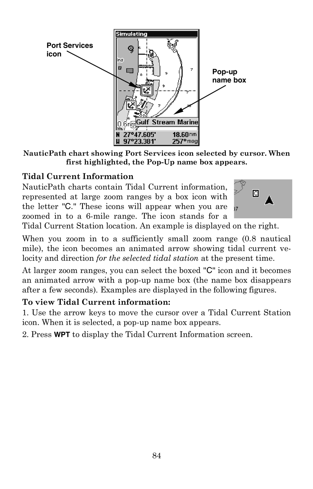 Eagle Electronics 502C manual Tidal Current Information 