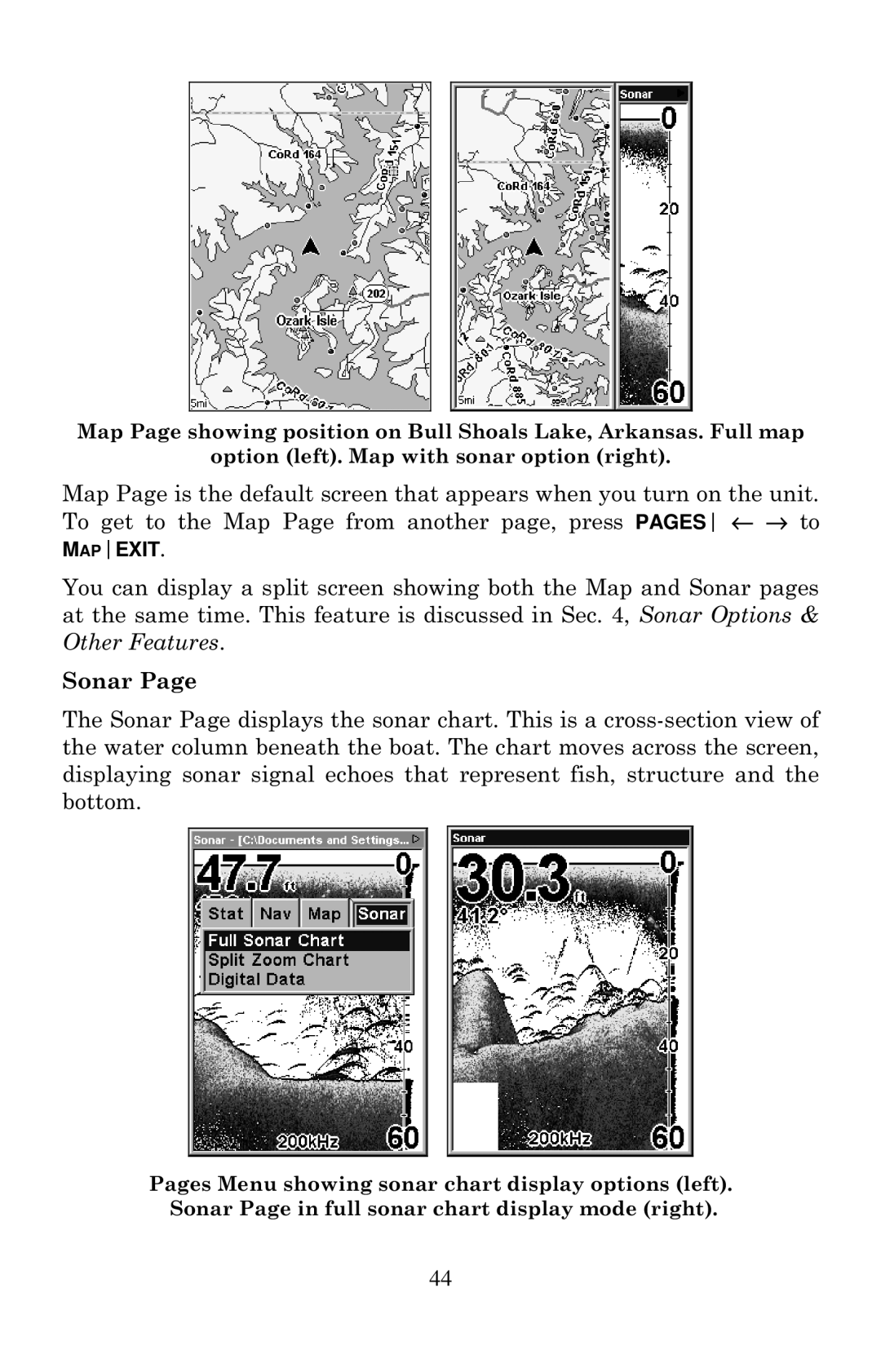 Eagle Electronics 502cDF manual Sonar 