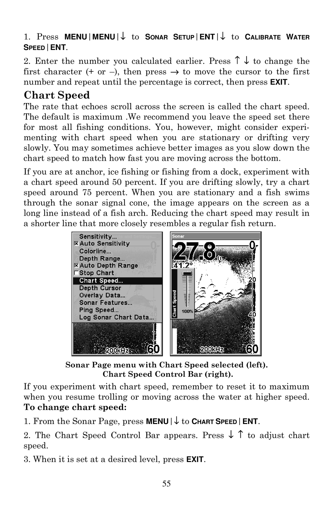 Eagle Electronics 502cDF manual Chart Speed 