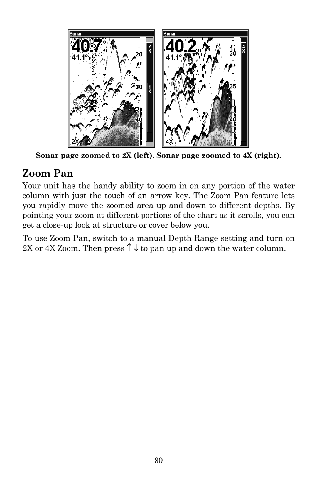 Eagle Electronics 502cDF manual Zoom Pan 