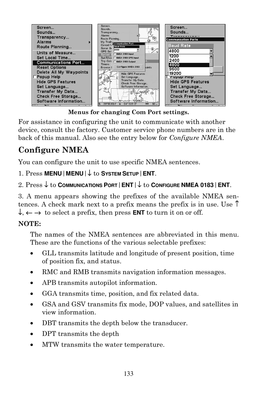 Eagle Electronics 640C, 640cDF manual Configure Nmea 