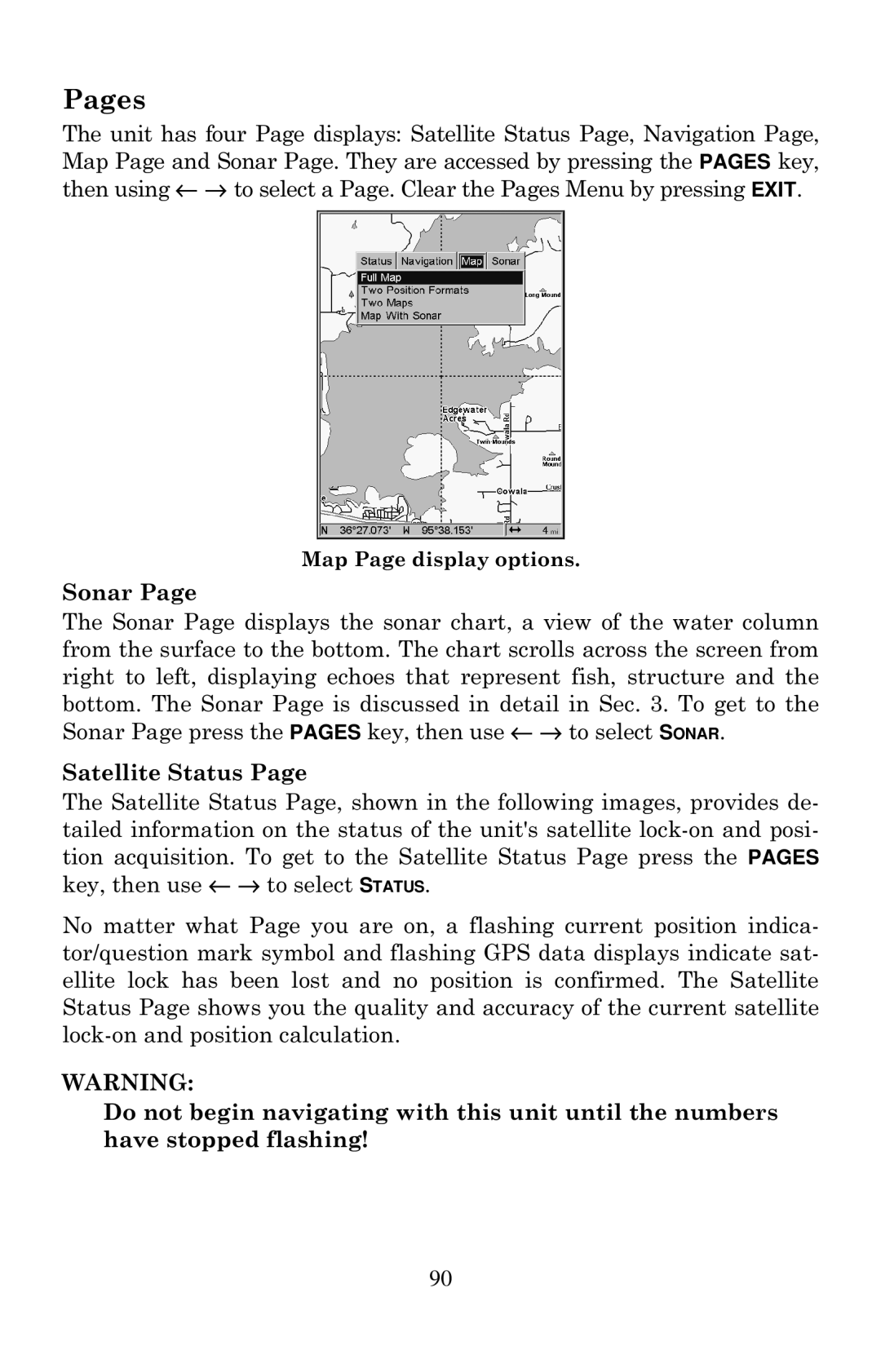 Eagle Electronics 640C, 640cDF manual Map Page display options 