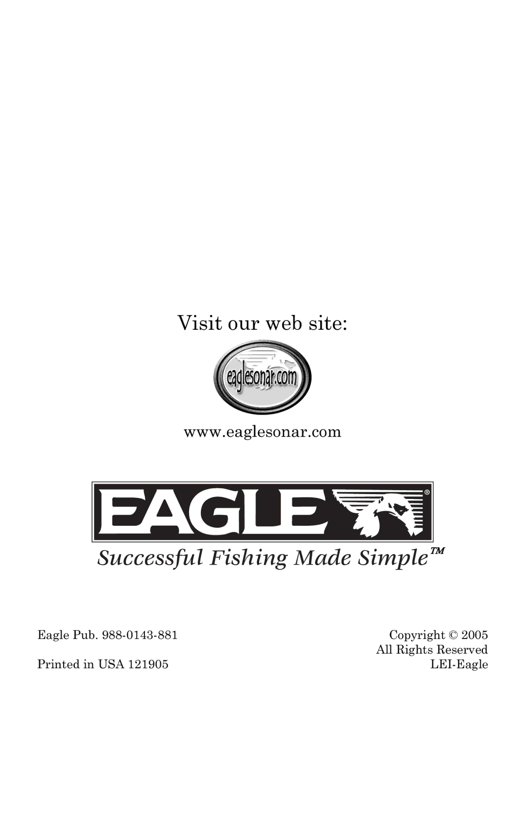 Eagle Electronics 640c manual Visit our web site 