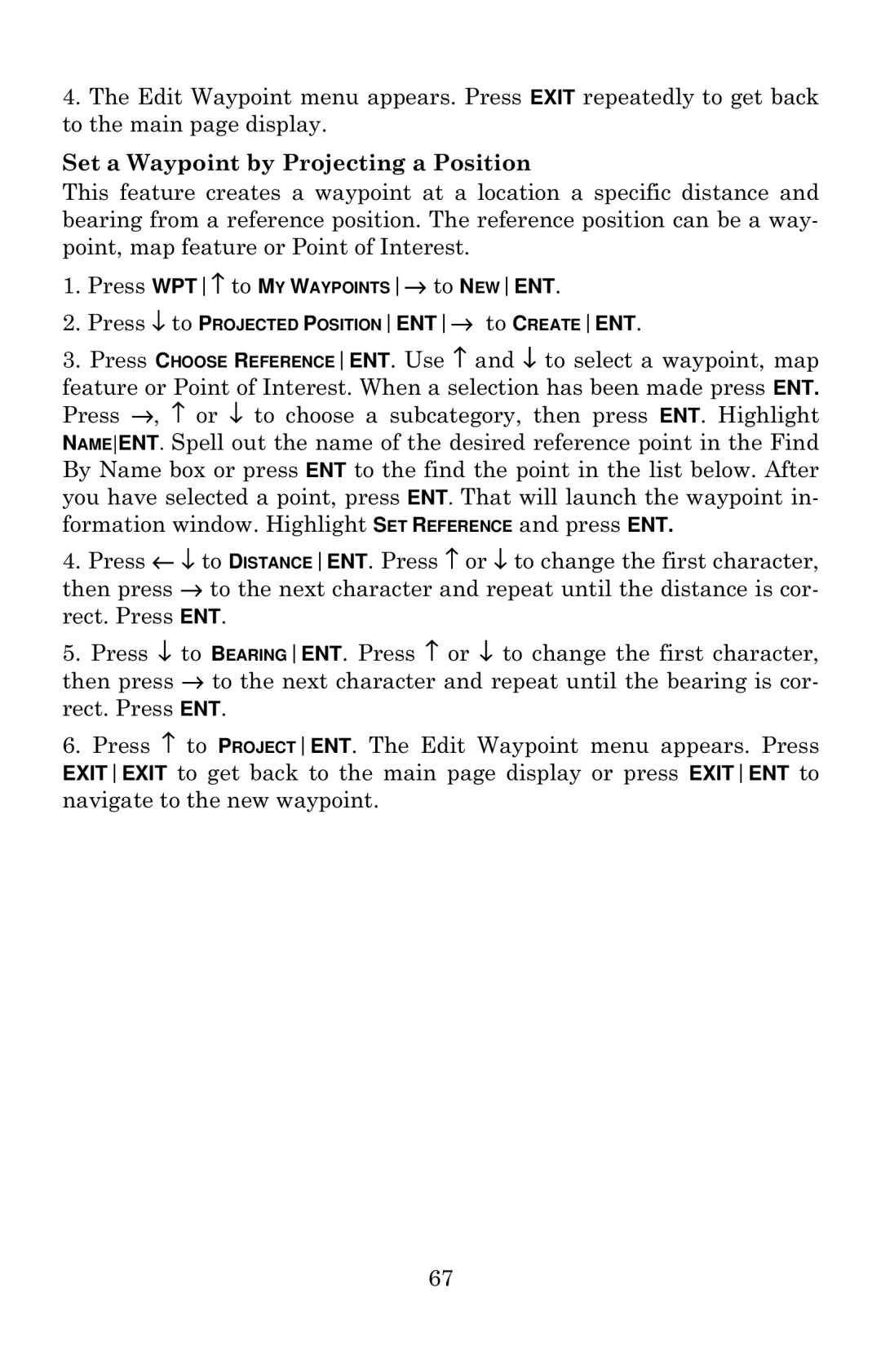 Eagle Electronics 640c manual Set a Waypoint by Projecting a Position 