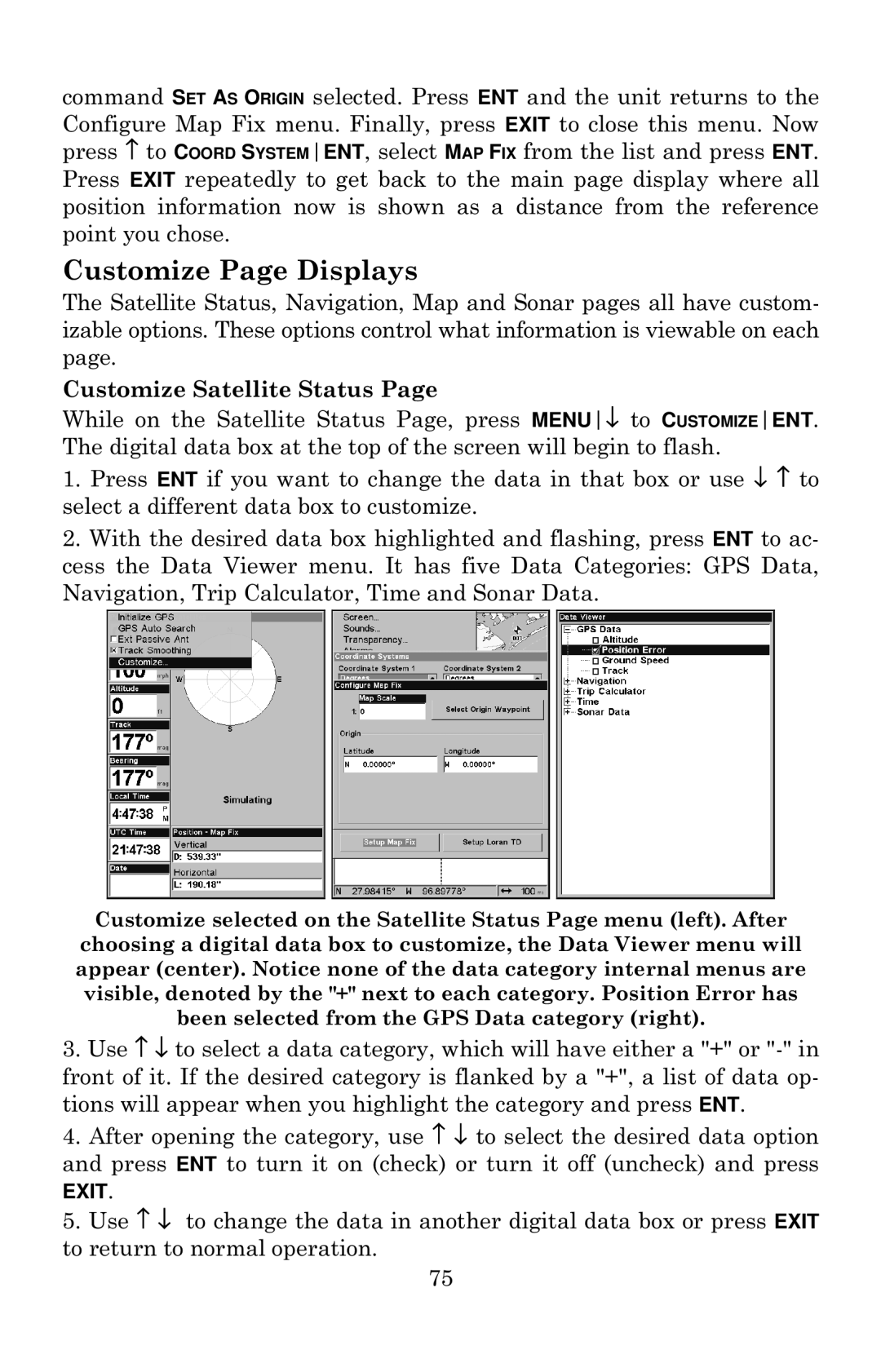 Eagle Electronics 640c manual Customize Page Displays 