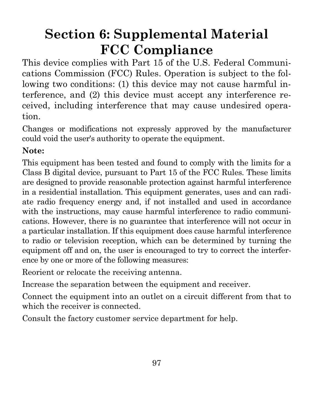 Eagle Electronics 640c manual Supplemental Material FCC Compliance 