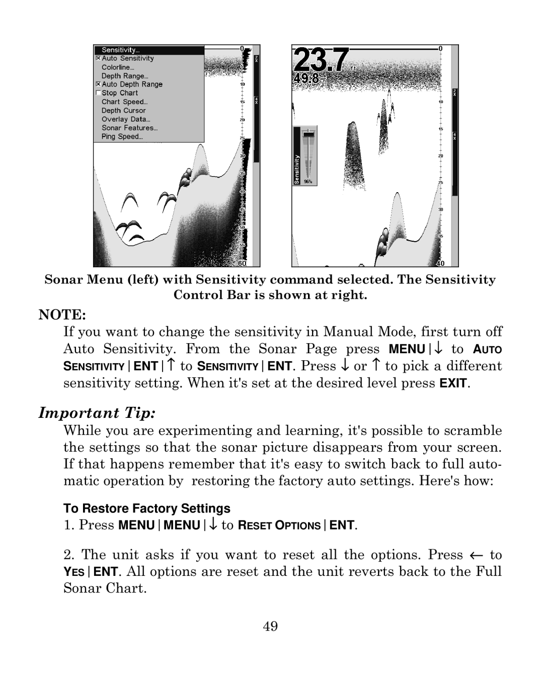 Eagle Electronics 640c manual Important Tip 