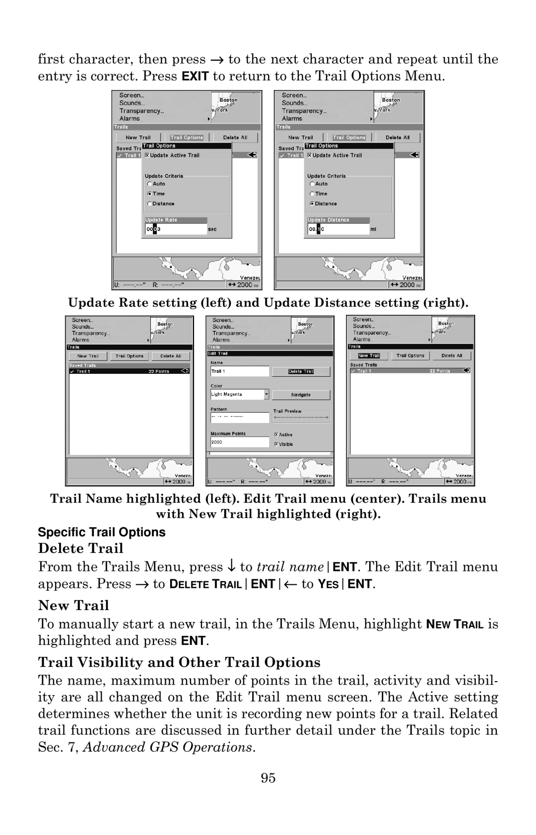 Eagle Electronics 642c iGPS manual Delete Trail 