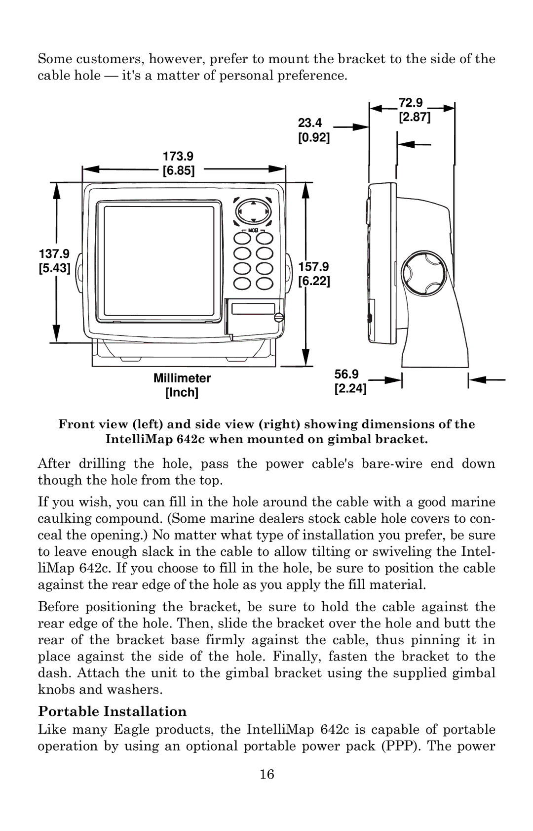 Eagle Electronics 642c iGPS manual Portable Installation 