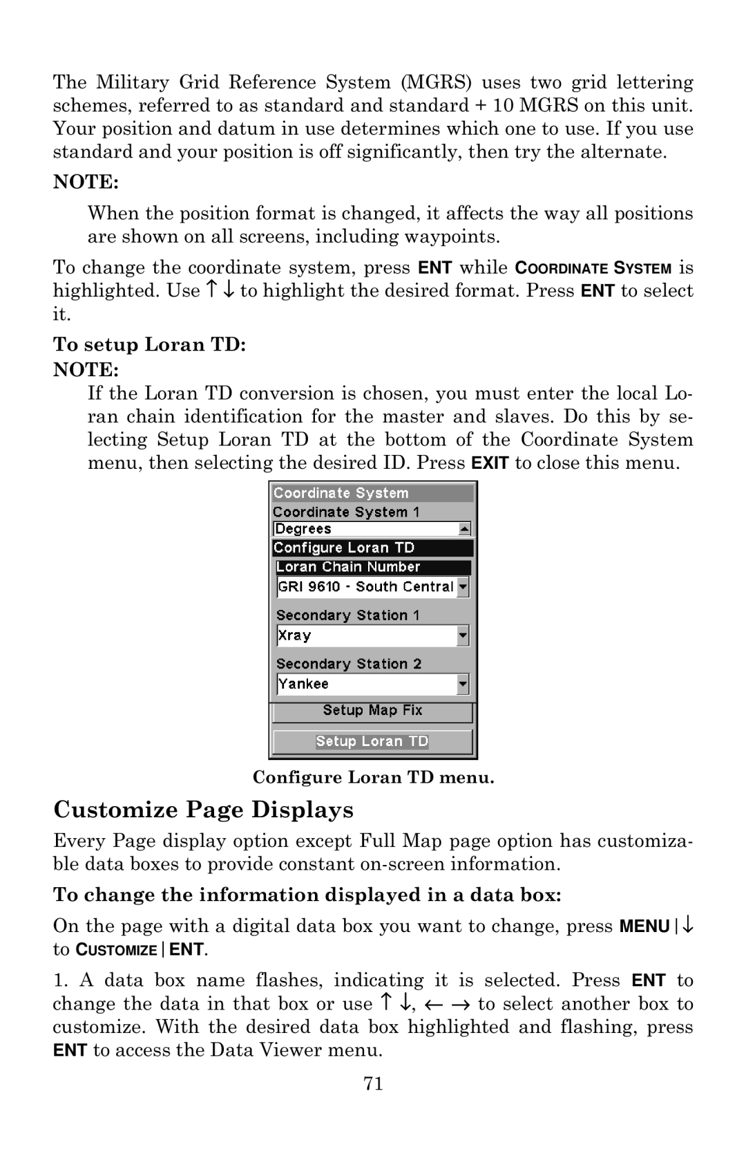 Eagle Electronics 642c iGPS manual Customize Page Displays 