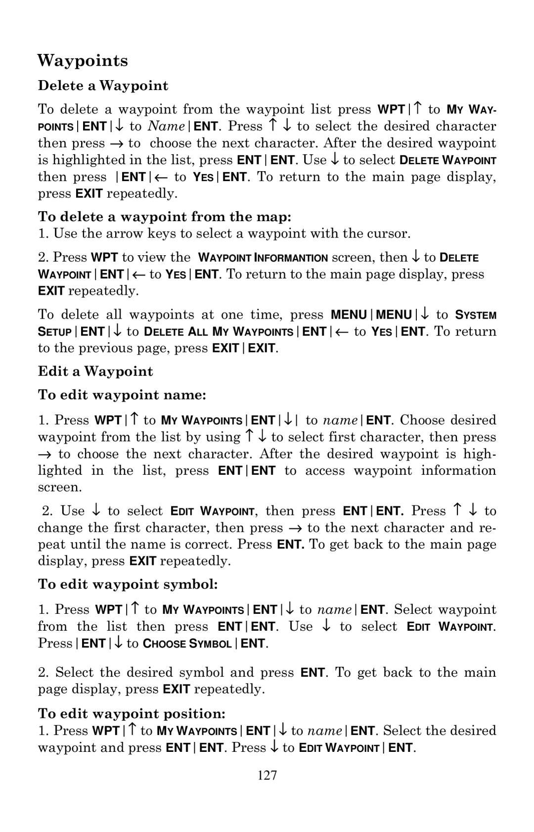 Eagle Electronics 642cDF manual Waypoints 