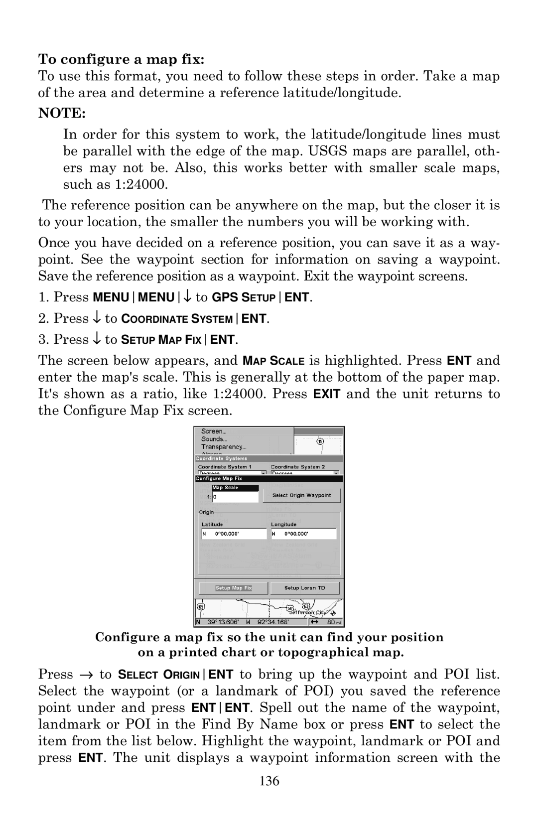 Eagle Electronics 642cDF manual To configure a map fix 