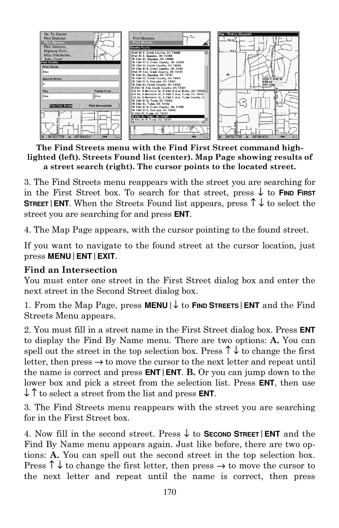 Eagle Electronics 642cDF manual Find an Intersection 