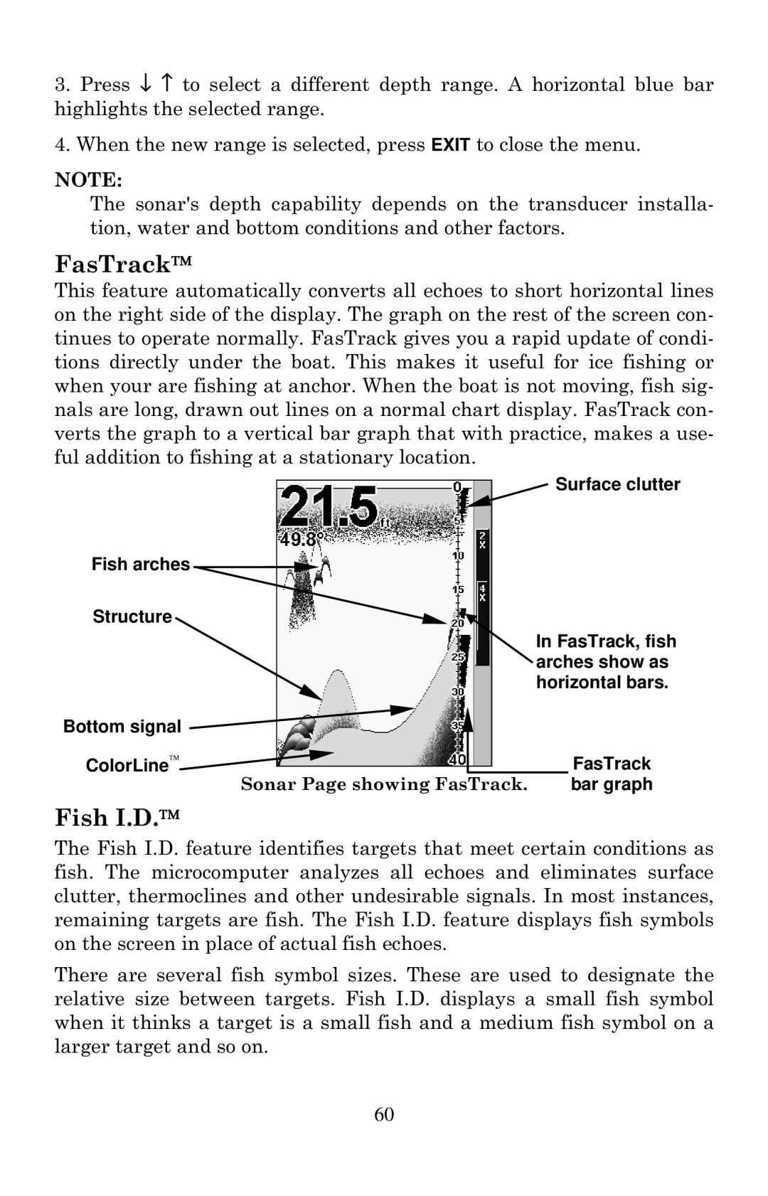 Eagle Electronics 642cDF manual FasTrack, Fish I.D. 