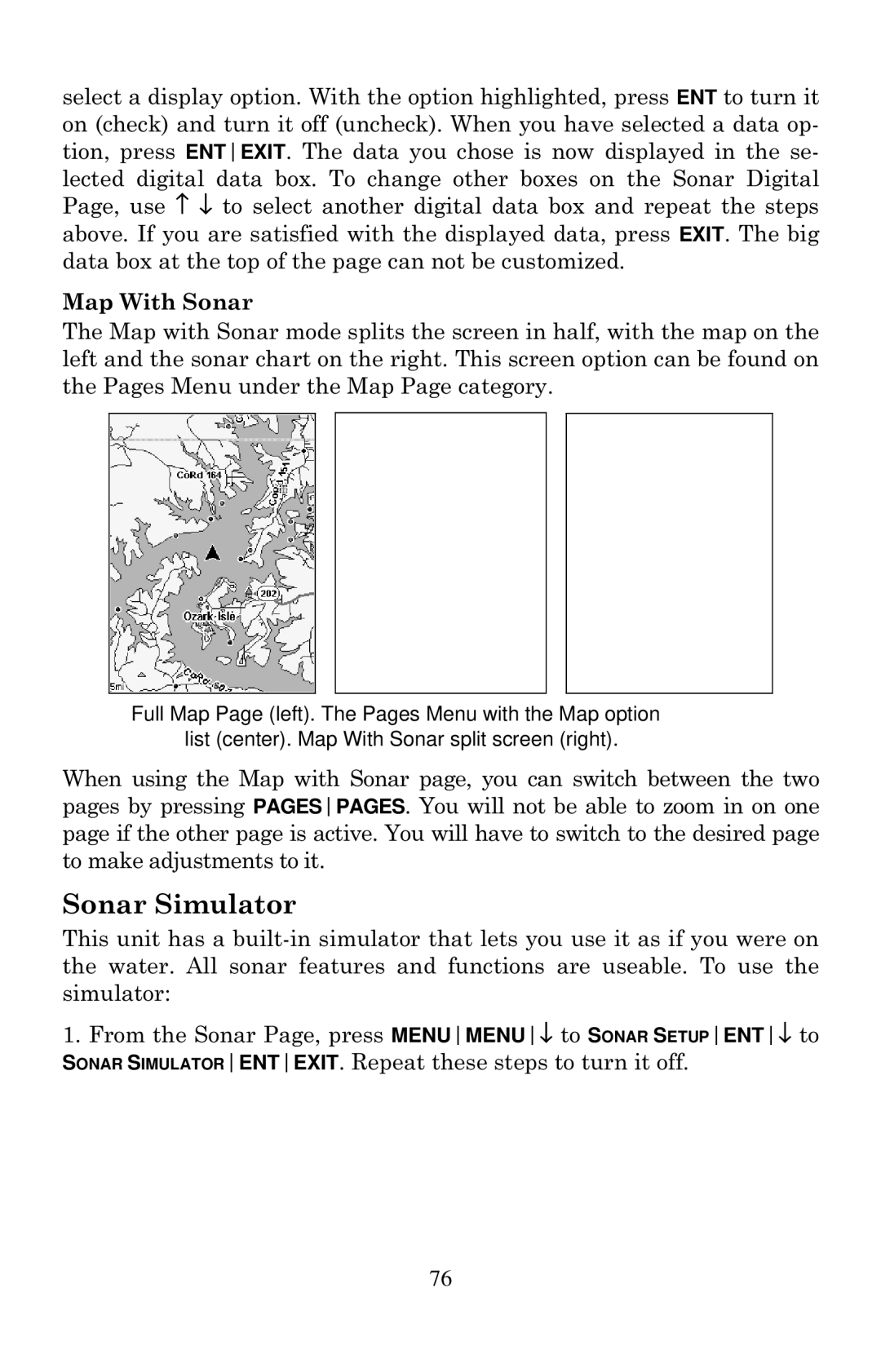 Eagle Electronics 642cDF manual Sonar Simulator, Map With Sonar 