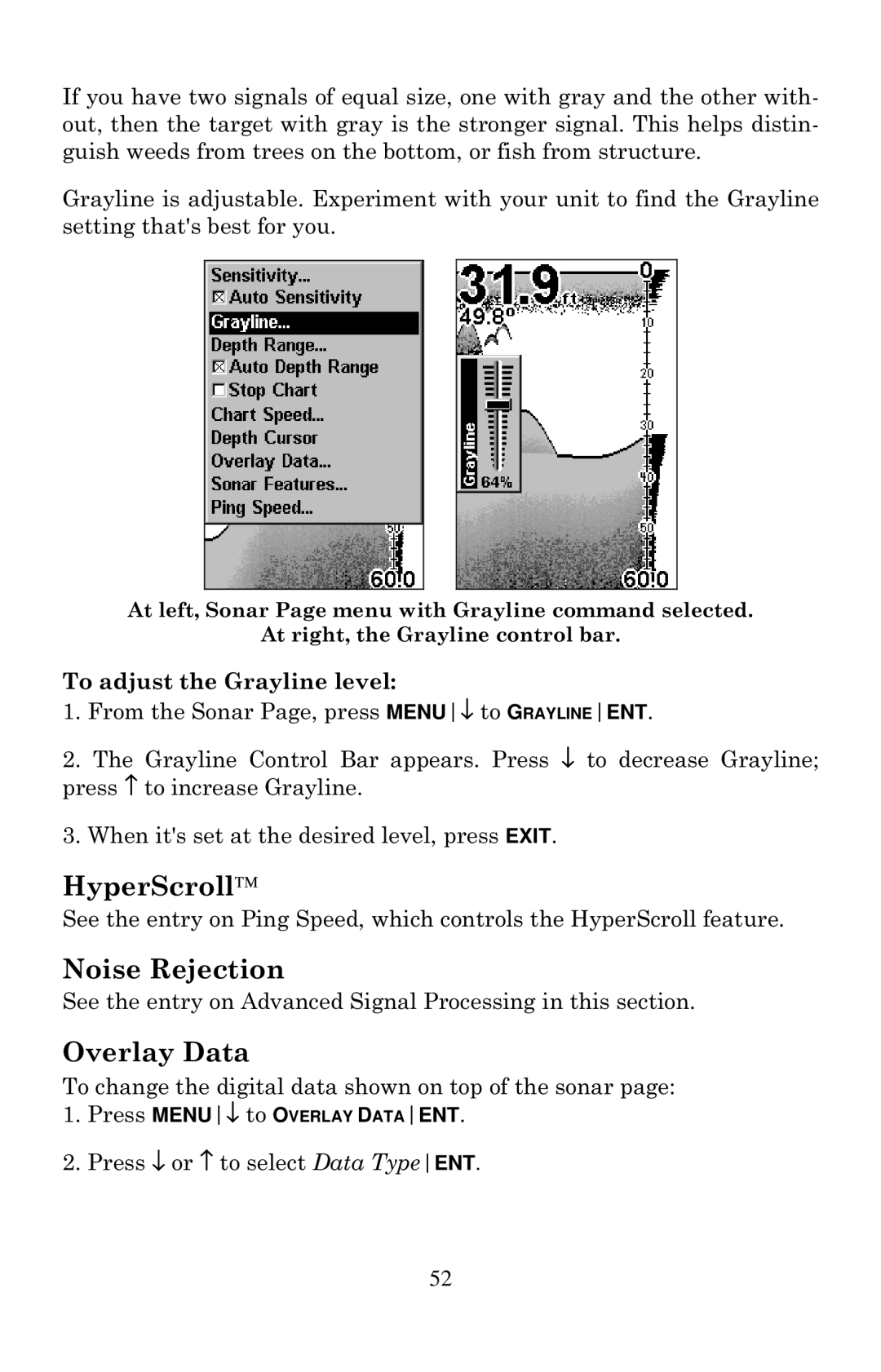 Eagle Electronics Cuda 240 S/GPS manual HyperScroll 