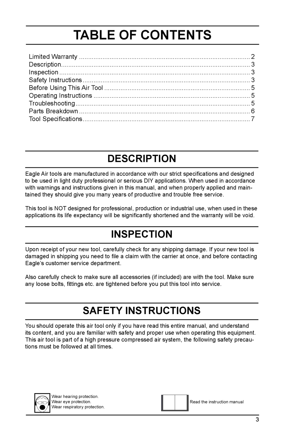 Eagle Electronics EGA530 owner manual Table of Contents 