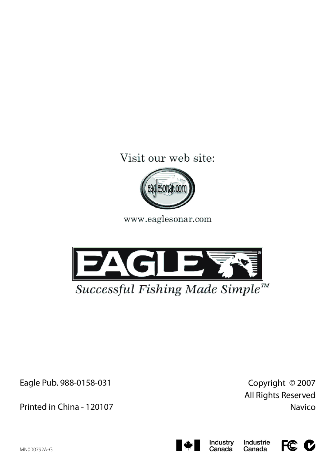 Eagle Electronics EVR-100 manual Eagle Pub Copyright 