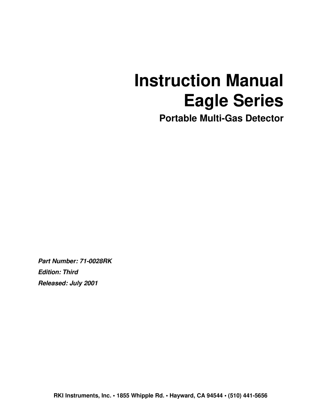 Eagle Home Products Eagle Series instruction manual Portable Multi-Gas Detector 