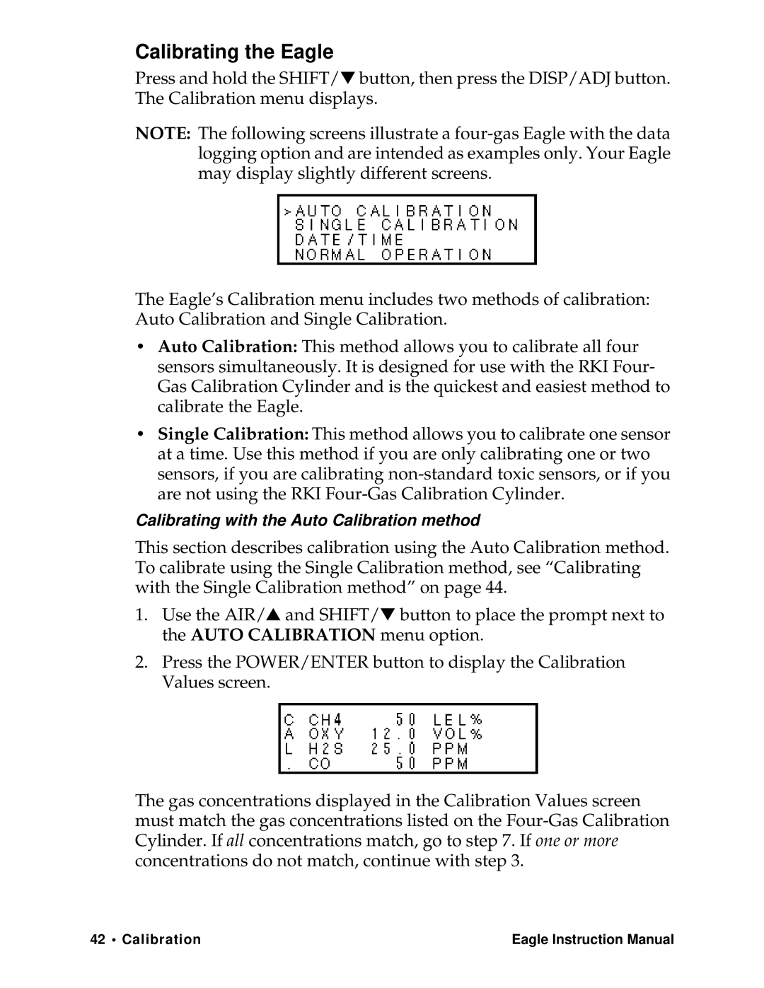 Eagle Home Products Eagle Series instruction manual Calibrating the Eagle 