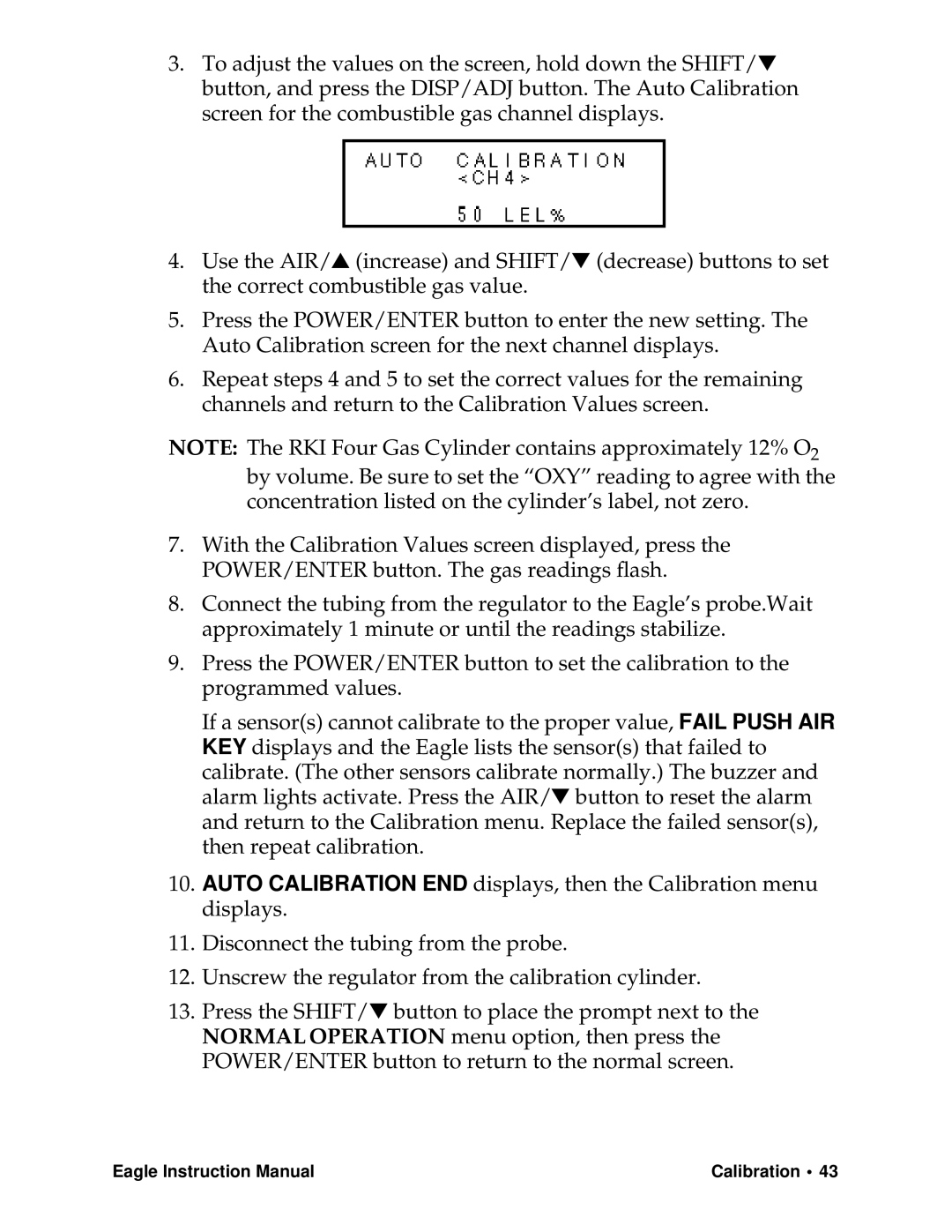 Eagle Home Products Eagle Series instruction manual Calibration 