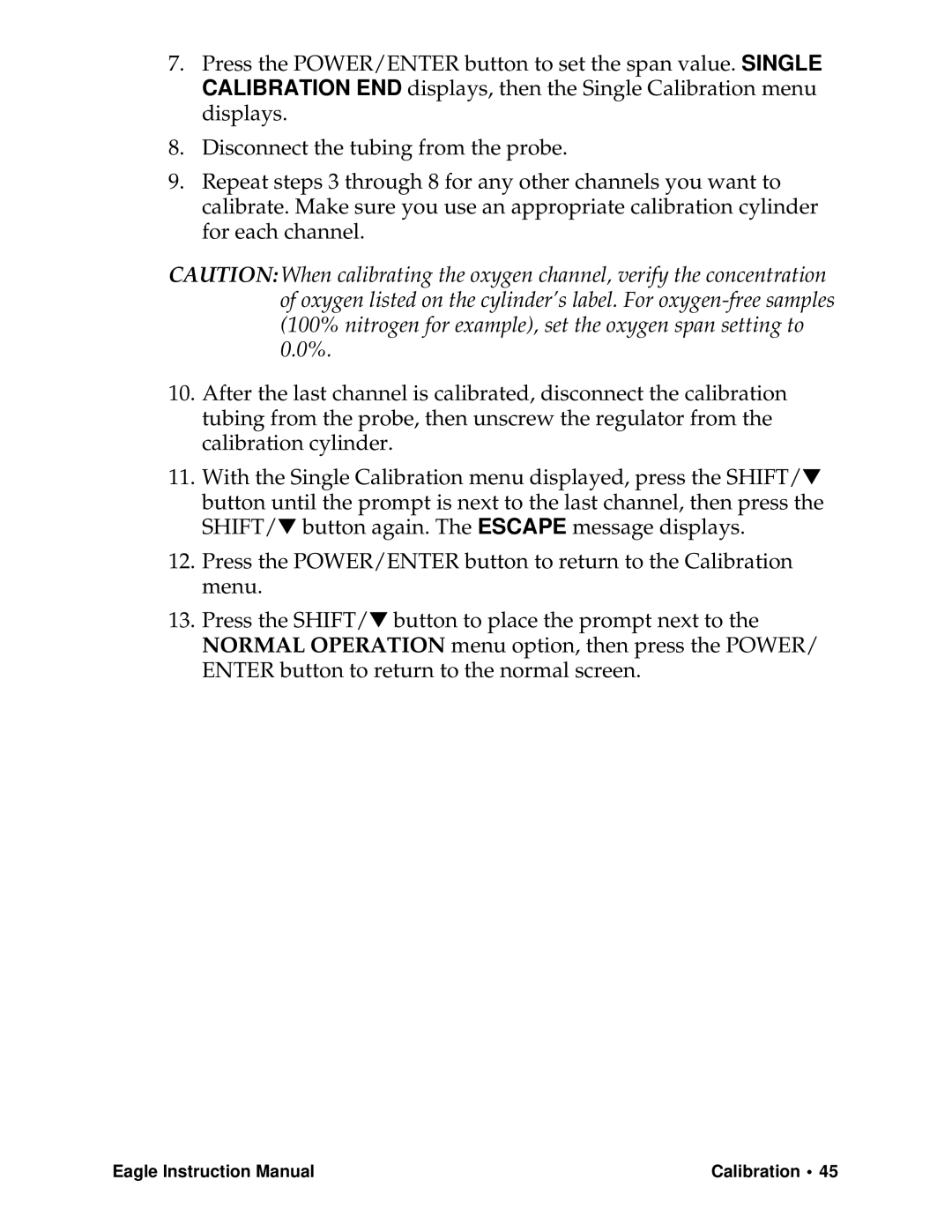 Eagle Home Products Eagle Series instruction manual Calibration 