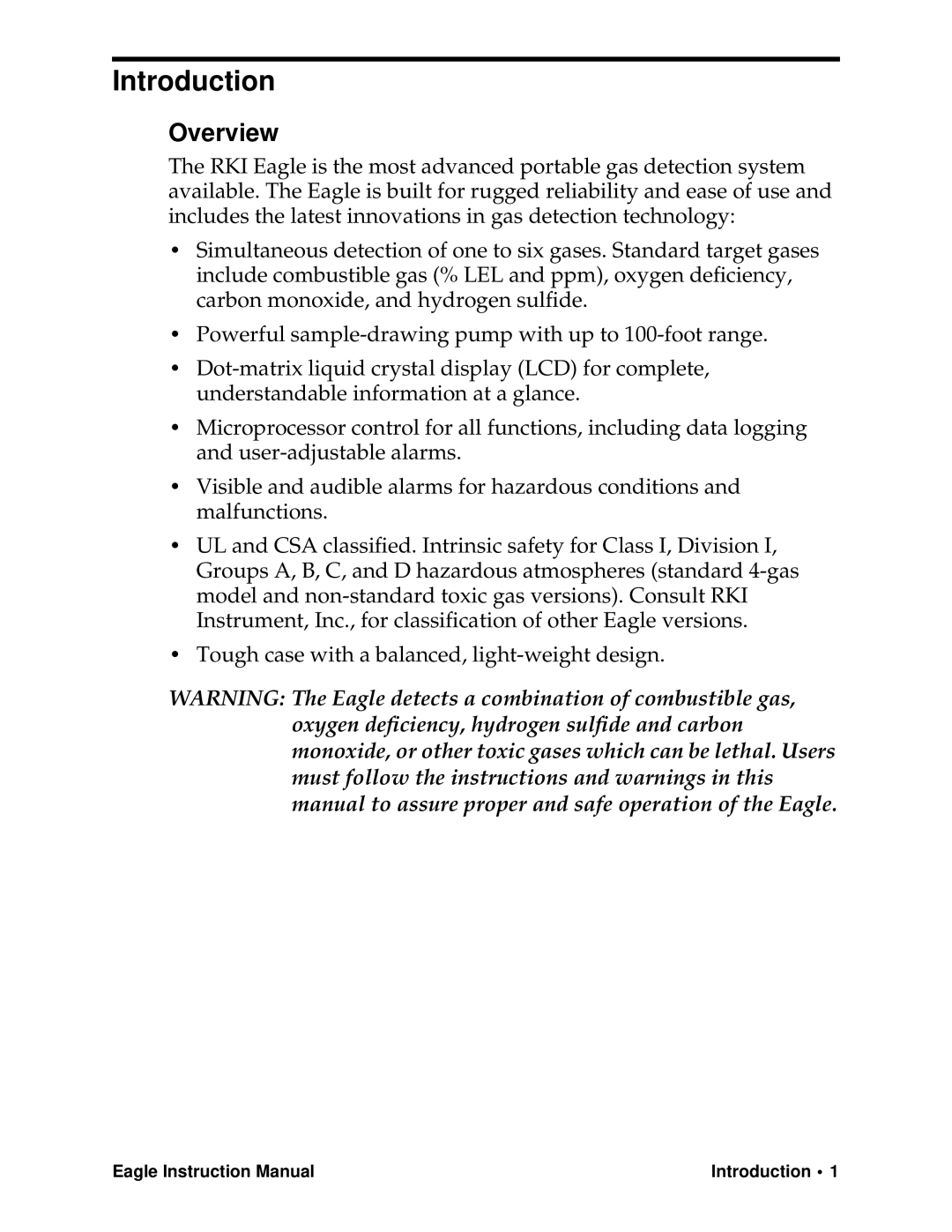 Eagle Home Products Eagle Series instruction manual Introduction, Overview 