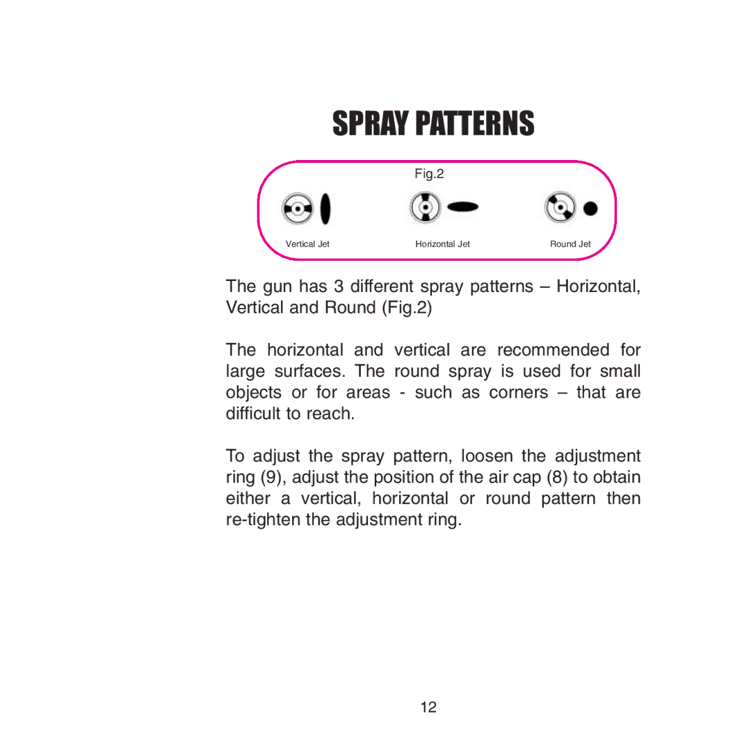 Earlex 3000 operating instructions Spray Patterns 