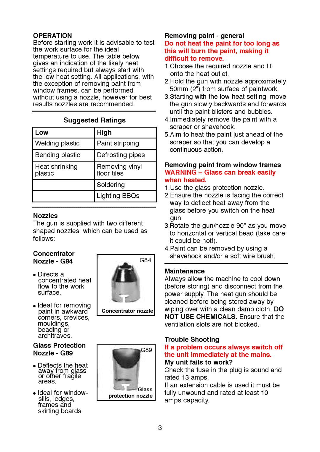 Earlex HG1500 operating instructions Choose the required nozzle and fit onto the heat outlet 