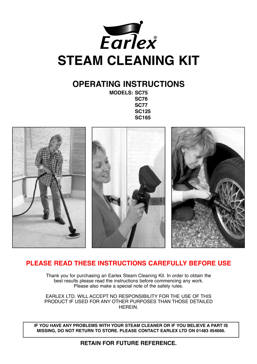 Earlex SC77 manual Steam cleanIng KIt 