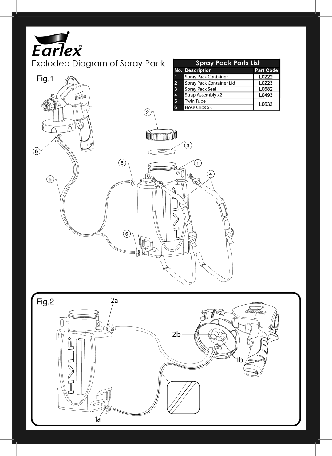 Earlex V0053 instruction manual Exploded Diagram of Spray Pack 