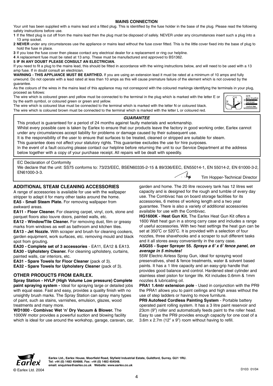 Earlex VAP75 manual Additional Steam Cleaning Accessories, Other Products from Earlex 