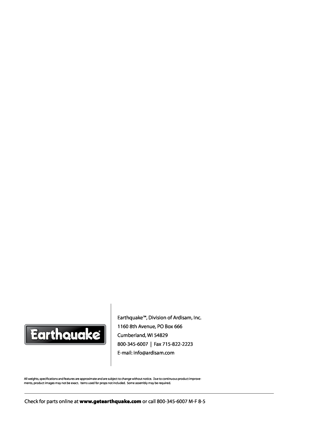 EarthQuake CS3814, CS4116, CS3816 manual 