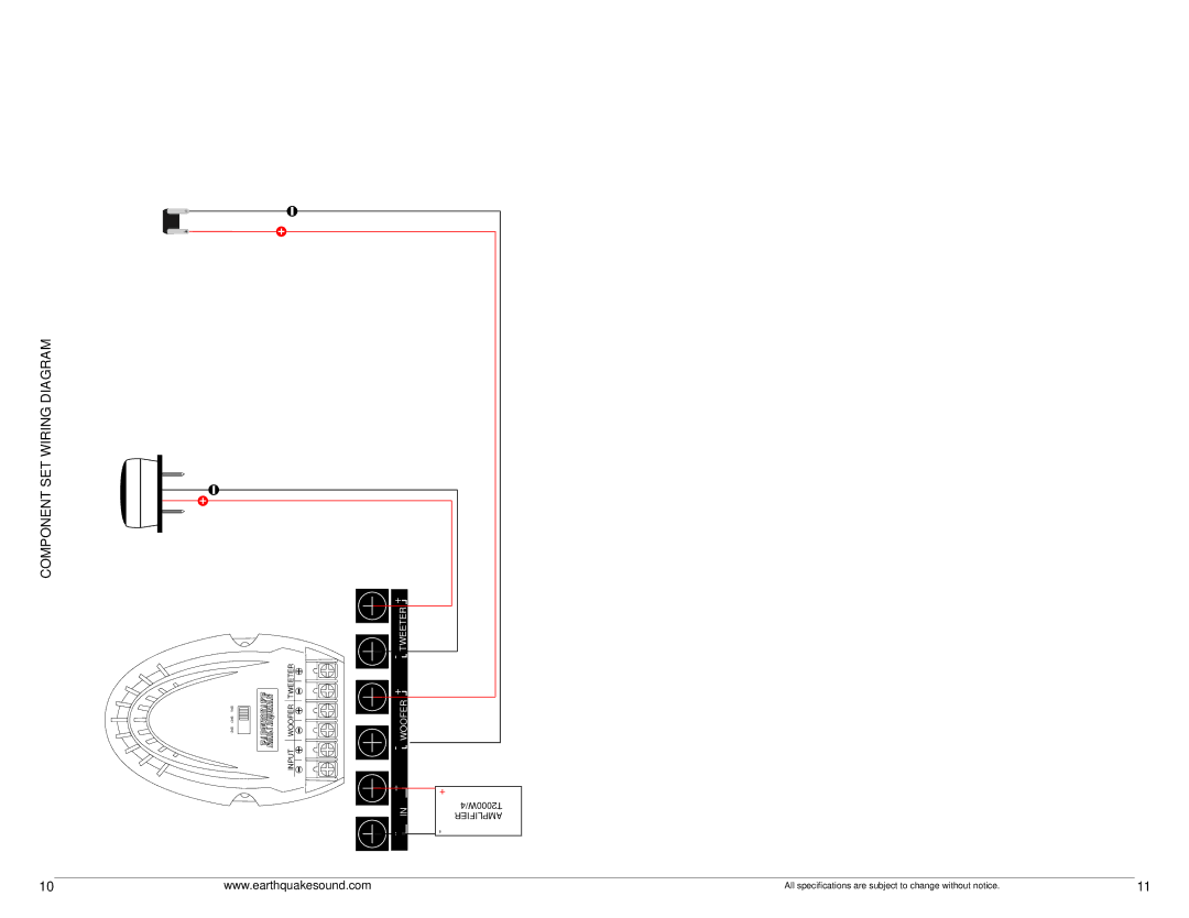 Earthquake Sound FC5.2, F6x9, FS6.5, F5x7, F4.0, F5.25 owner manual Component SET Wiring Diagram 