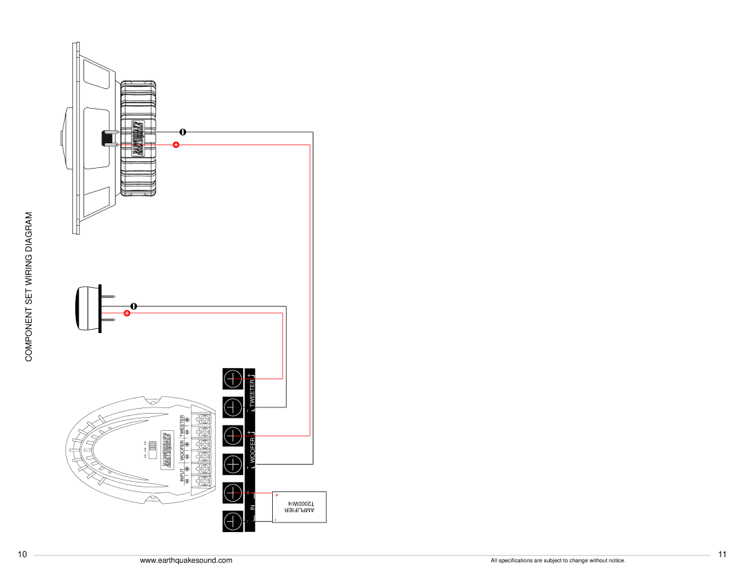 Earthquake Sound Focus owner manual Component SET Wiring Diagram 