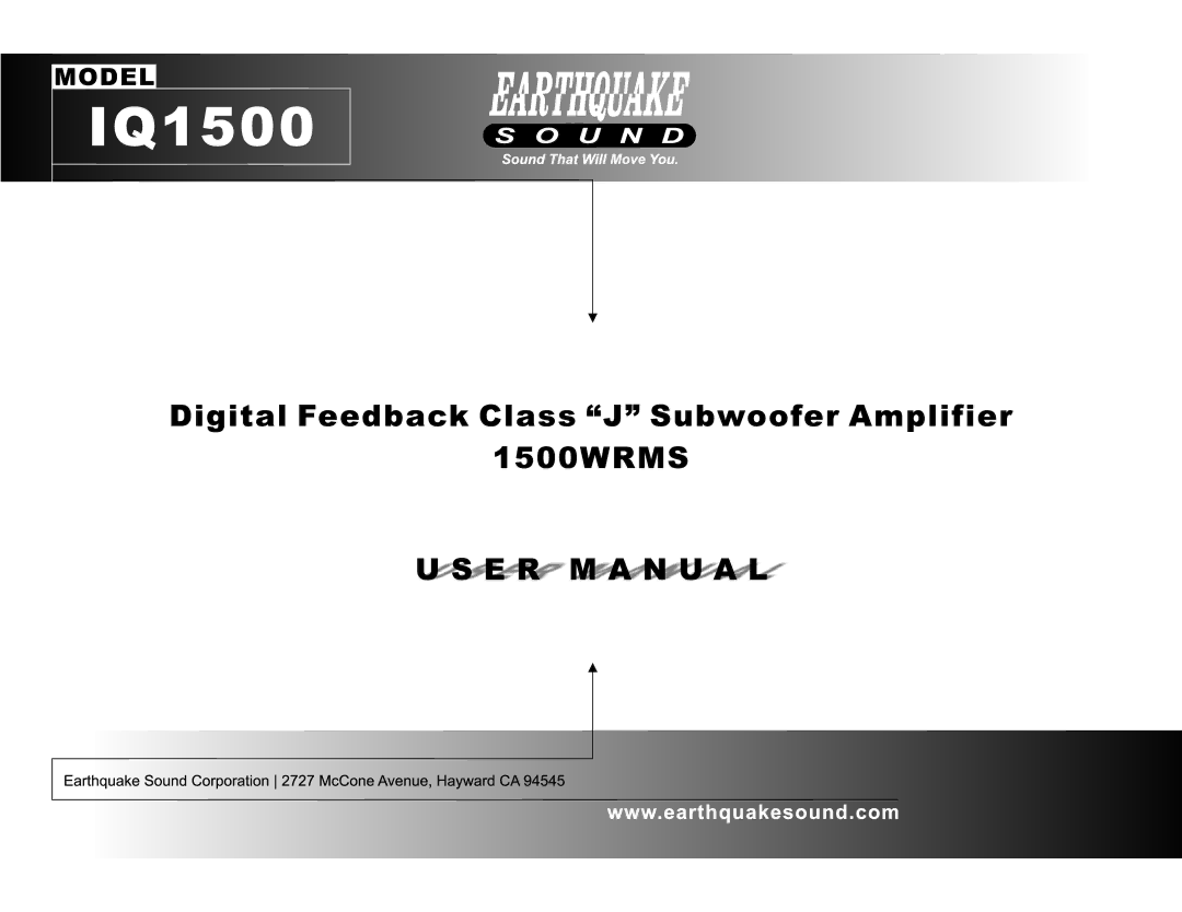 Earthquake Sound IQ1500 manual 