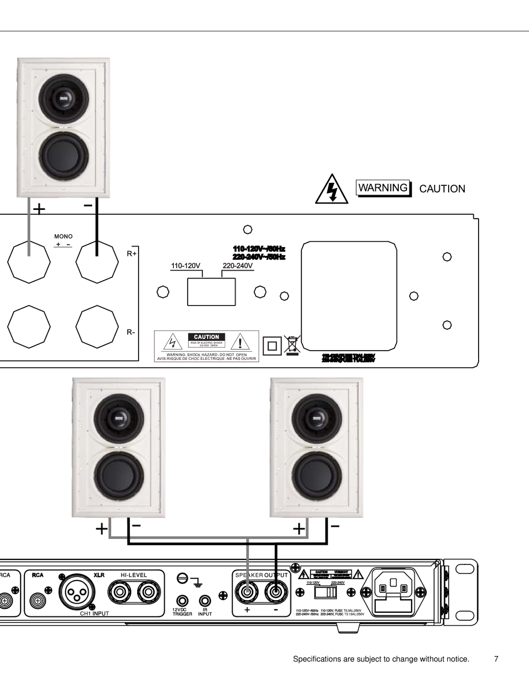 Earthquake Sound THOR IW--SUB10 user manual RCA HI-LEVEL CH1 Input 