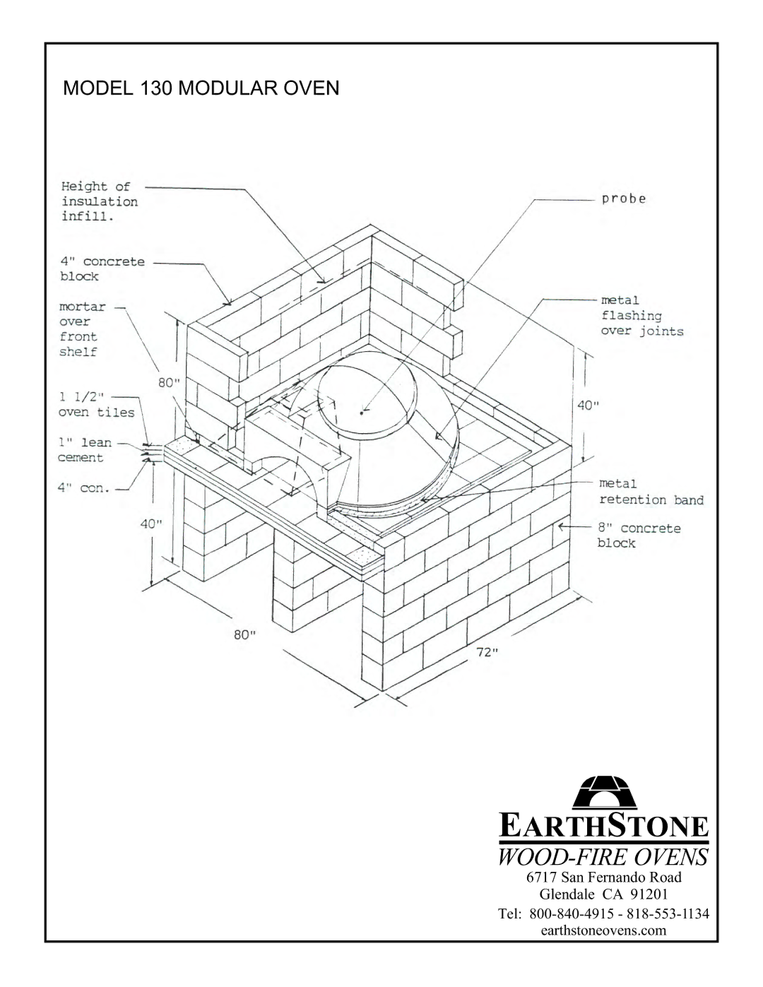 EarthStone installation instructions Model 130 Modular Oven 